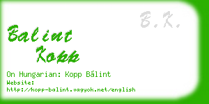 balint kopp business card